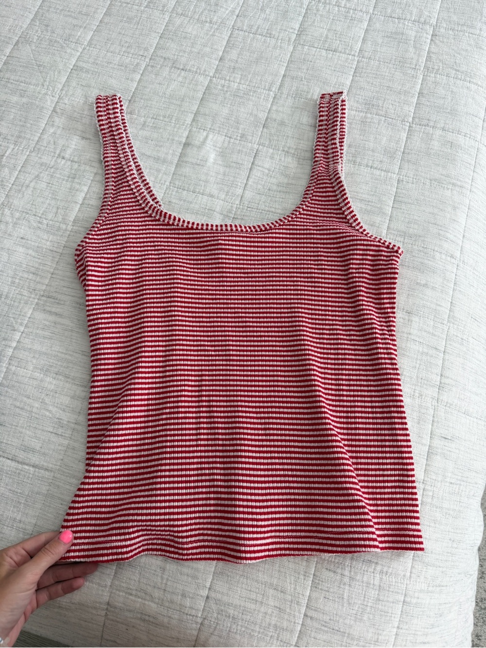 Universal Thread Red and White Striped Knit Tank